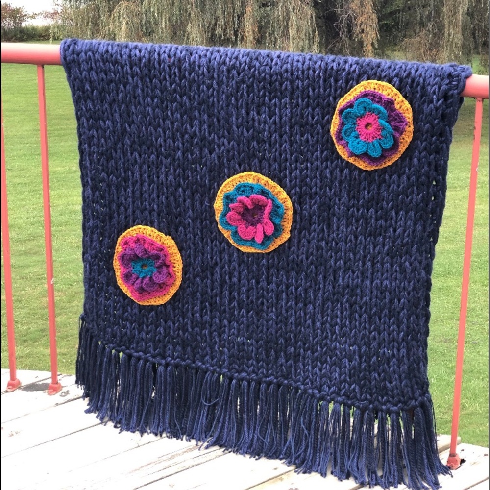 Handknitted one of a kind Chunky Throw/Blanket